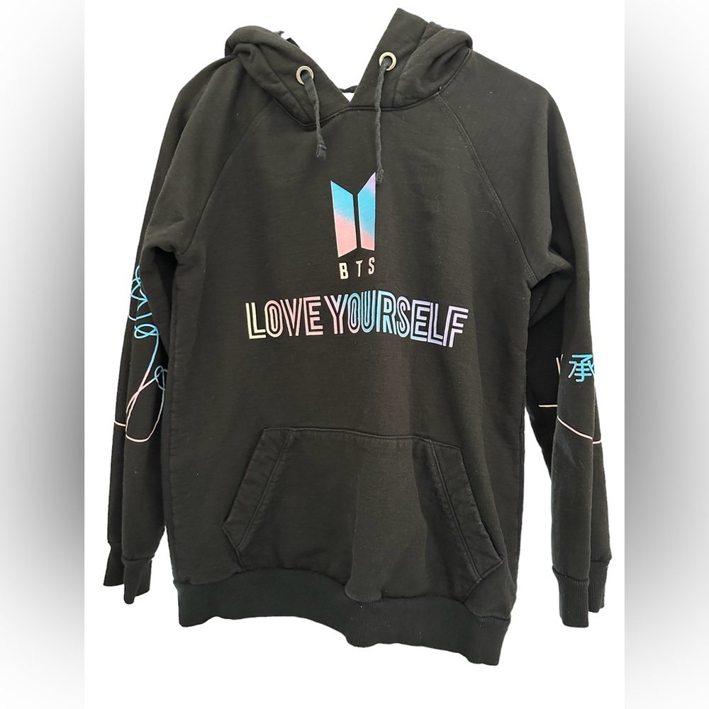 BTS Love Yourself Black Cat Ear Hoodie Cloé brand Small medium?